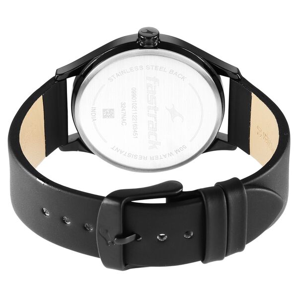 Fastrack Style Up Black Dial Leather Strap Watch for Guys - image number 5
