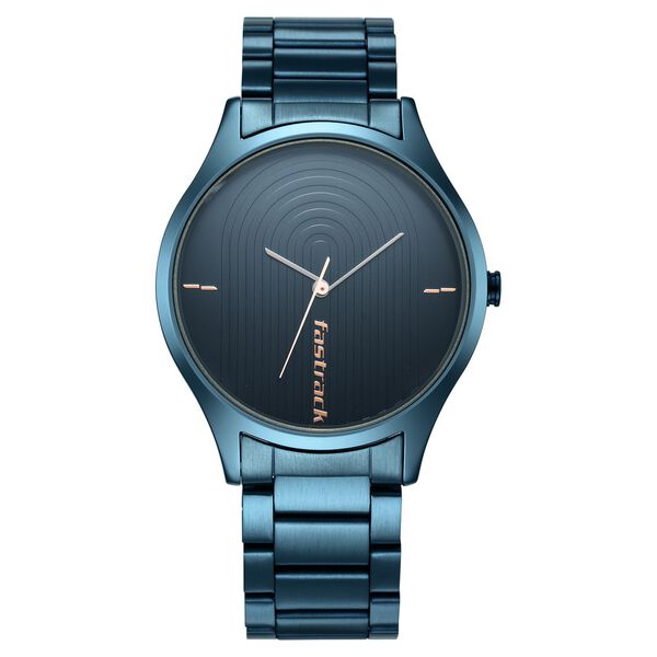 Fastrack Style Up Quartz Analog Blue Dial Stainless Steel Strap Watch for Guys - image number 2