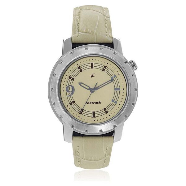 Fastrack Quartz Analog Off White Dial Leather Strap Watch for Girls - image number 0