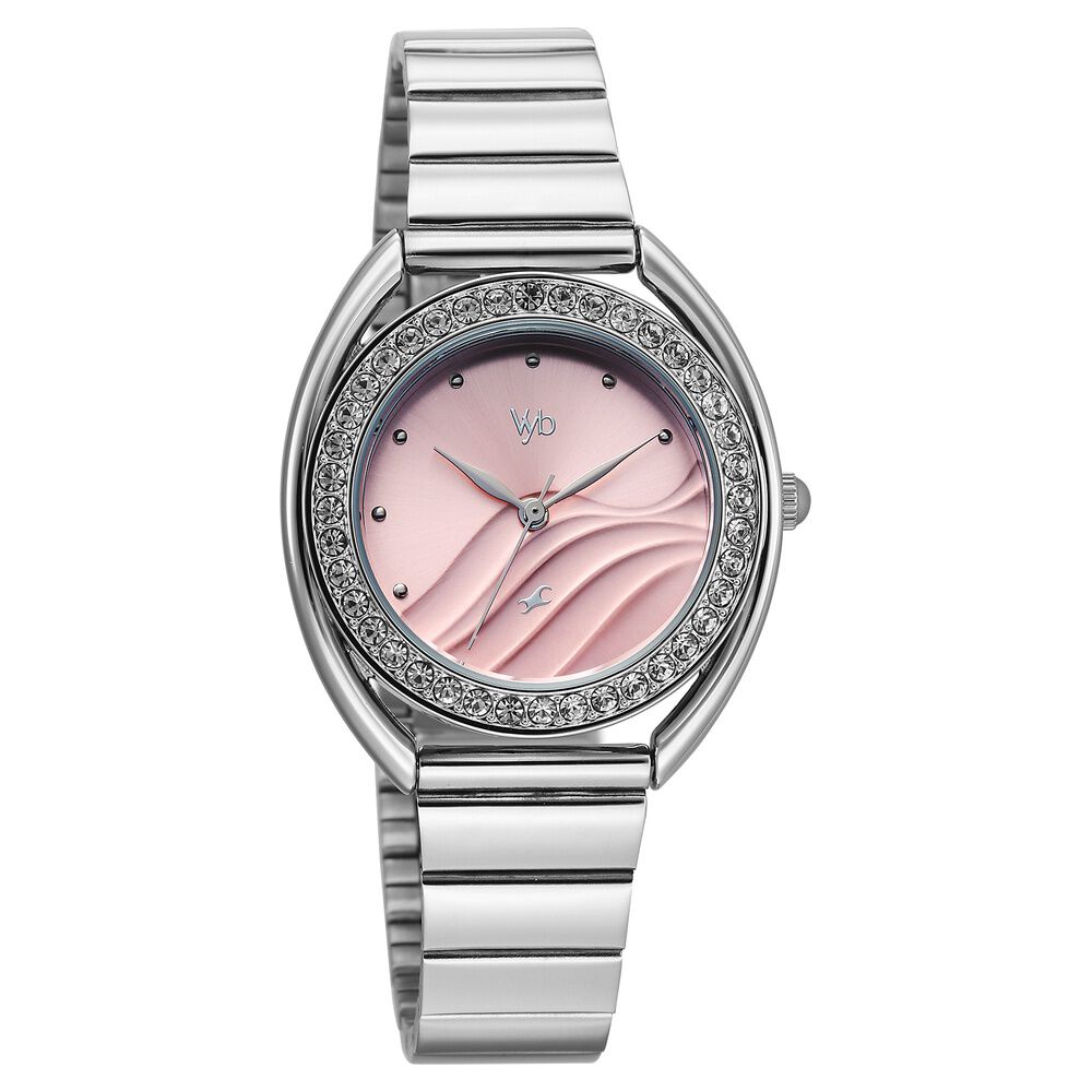 Buy Online Vyb Eclipse By Fastrack Quartz Analog Pink Dial Silver