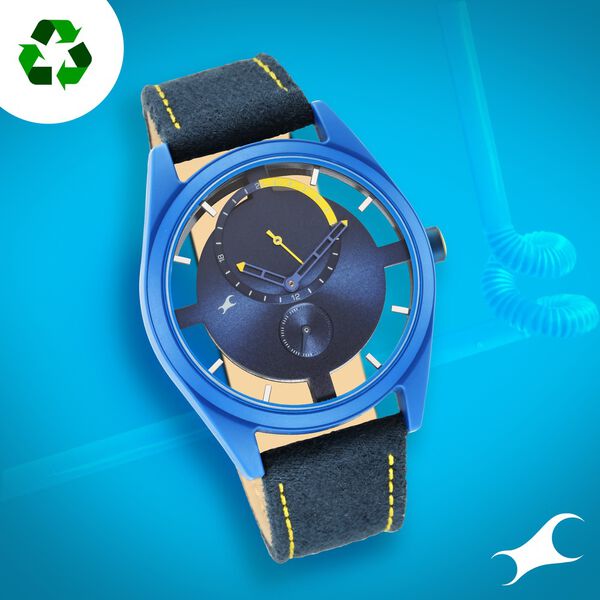 Fastrack Revibe Quartz Multifunction Blue Dial Fabric Strap Watch for Guys - image number 0
