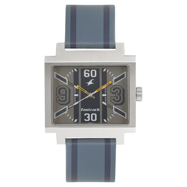 Fastrack Varsity Quartz Analog Grey Dial Leather Strap Watch for Guys - image number 0