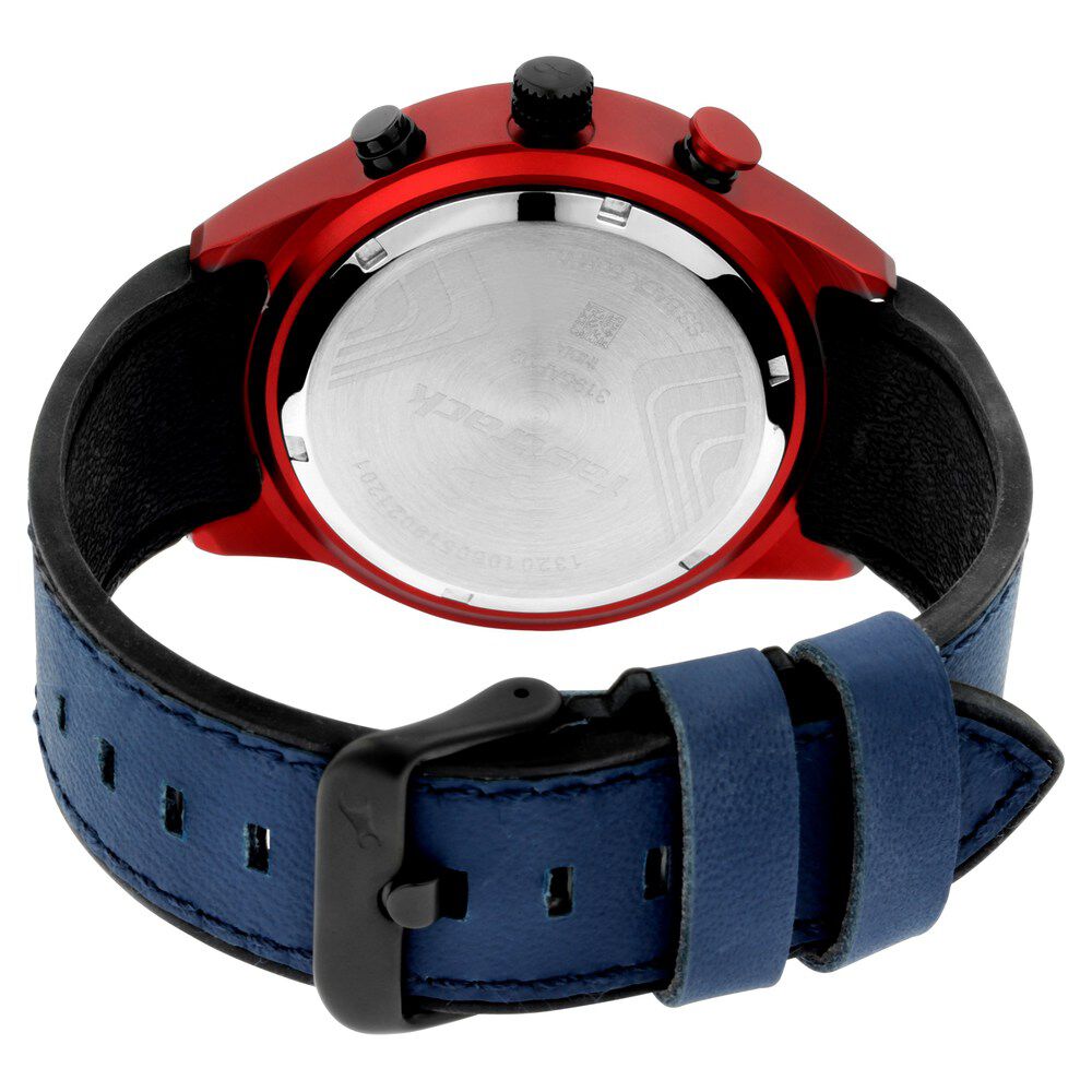 Buy Online Fastrack All Nighters Quartz Multifunction Blue Dial Leather Strap Watch for Guys np3195ap02 Fastrack