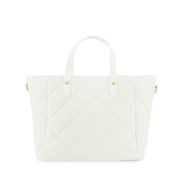 White Quilted Tote Bag - image number 4