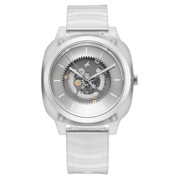 Fastrack Bare Quartz Analog Skeleton Unisex Watch With Grey Dial And Translucent Plastic Strap - image number 1