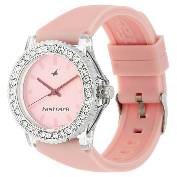 Fastrack Quartz Analog Pink Dial Plastic Strap Watch for Girls - image number 1