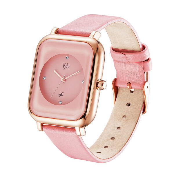 Fastrack Vyb Muse Quartz Analog Pink Dial Leather Strap Watch for Girls - image number 3