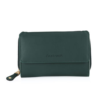 Fastrack Malachite Green Zip around Wallet