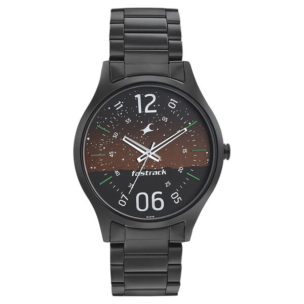 Fastrack Space Rover Quartz Analog Brown Dial Stainless Steel Strap Watch for Guys - image number 1