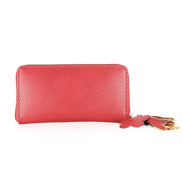 Fastrack  Red Textured Zip-around Wallet - image number 2