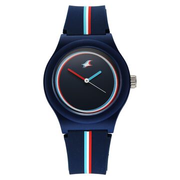 Fastrack Zine Quartz Analog Blue Dial Blue Silicone Strap Watch For Girls