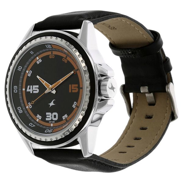 Fastrack Quartz Analog Black Dial Leather Strap Watch for Guys - image number 1