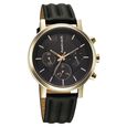 Fastrack Chrome K Quartz Multifunction Black Dial Black Leather Strap Watch For Guys - image number 1
