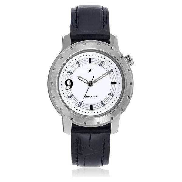 Fastrack Quartz Analog Silver Dial Leather Strap Watch for Girls - image number 0