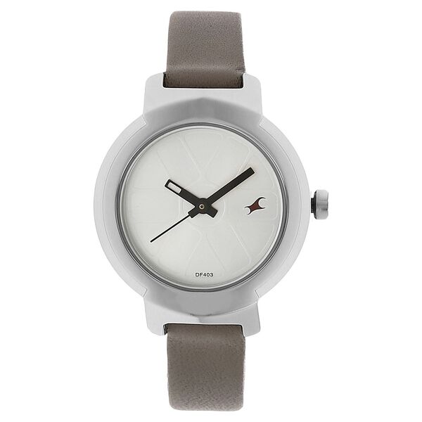 Fastrack Motorheads Quartz Analog Silver Dial Leather Strap Watch for Girls - image number 0