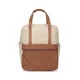 Quilted carry laptop backpack- beige - image number 1