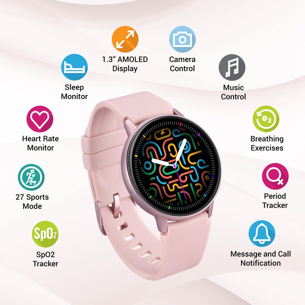 Buy Online Reflex Play Smart Watch Amoled Display Health Suite In Built Games Period Tracker 38074ap03 Fastrack