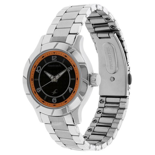 Fastrack Quartz Analog Black Dial Stainless Steel Strap Watch for Girls - image number 1