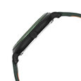 Fastrack Hype All Black Quartz Analog Black Dial With Green Leather Strap Watch For Unisex - image number 3