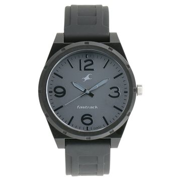 Fastrack Trendies Quartz Analog Grey Dial Silicone Strap Watch for Guys