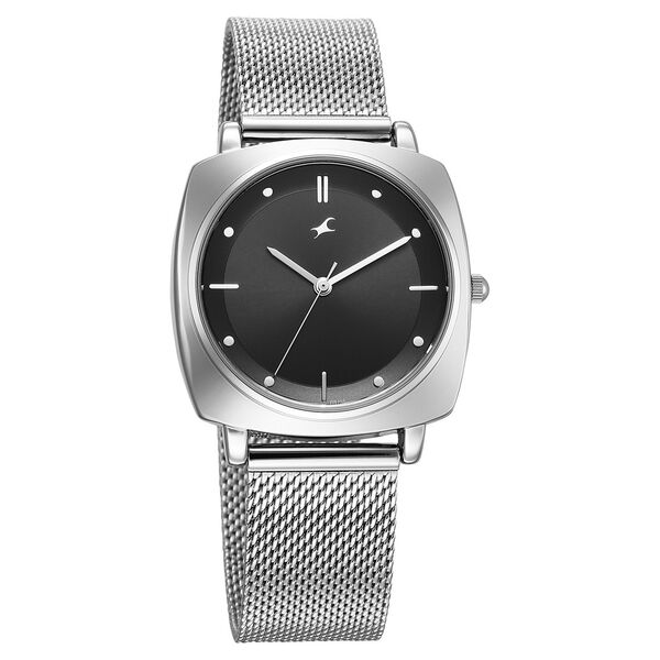 Fastrack Stunners X Quartz Analog Black Dial Stainless Steel Strap Watch For Girls - image number 1