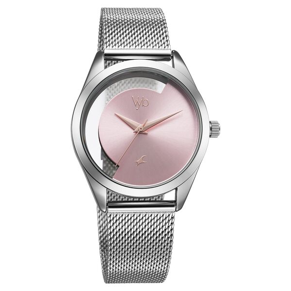 Fastrack Vyb Runway Quartz Analog Silver Dial Stainless Steel Strap Watch For Girls - image number 2