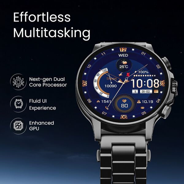 Fastrack Marvellous FX2 Unisex Smart Watch With Grey Metal Strap - image number 3
