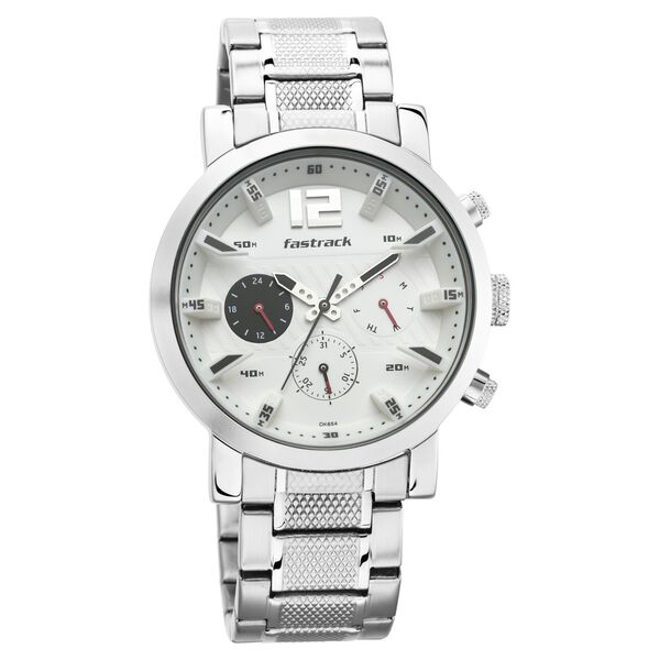 Fastrack Fastfit Quartz Multifunction White Dial Stainless Steel Strap Watch for Guys - image number 1