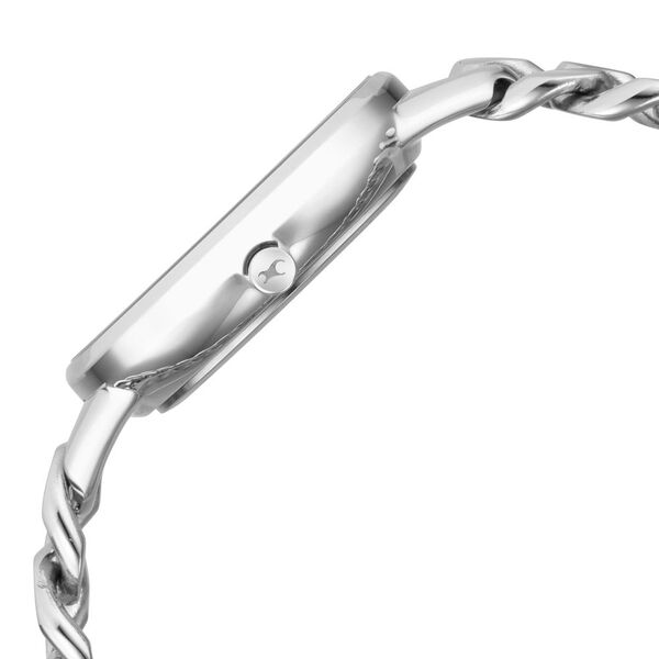 Fastrack Glitch Quartz Analog Silver Dial Metal Strap Watch for Girls - image number 3