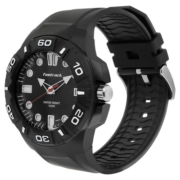 Fastrack Trendies Quartz Analog Black Dial Plastic Strap Watch for Guys - image number 2