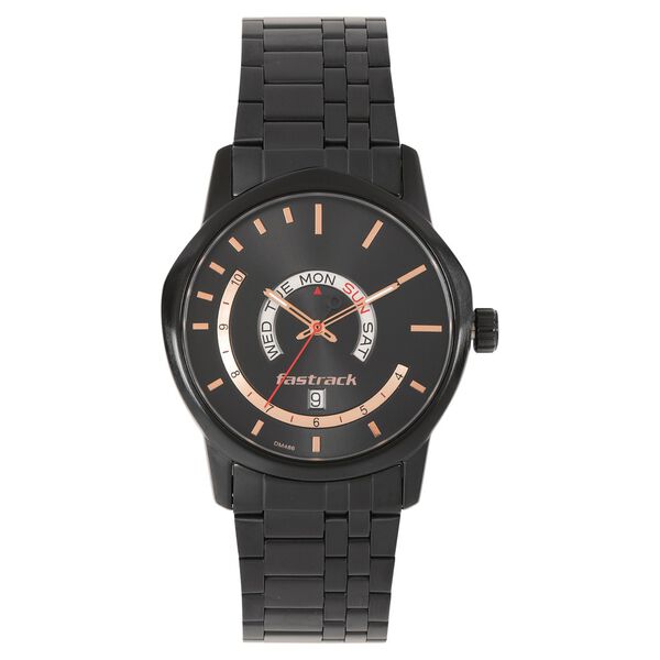 Fatrack Exuberant Black Dial Stainless Steel Strap Watch for Guys - image number 1