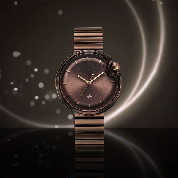 Fastrack Groove Analog with Brown Dial Brown Metal Strap Watch for Girls - image number 0