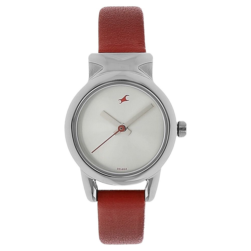 Buy Online Fastrack Quartz Analog White Dial Leather Strap Watch for Girls nm6088sl02 Fastrack