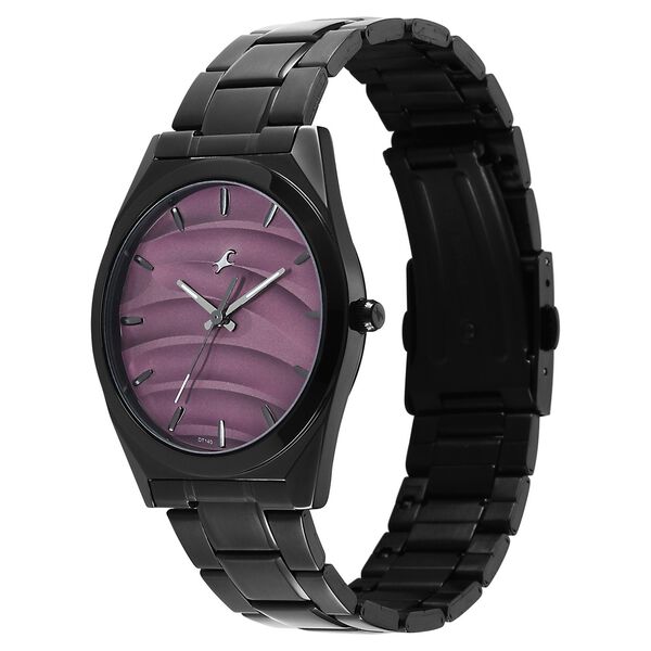 Fastrack Gelato Black metal strap watch with Ice Cola dial for Guys - image number 2