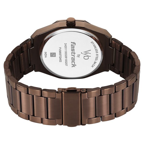 Vyb Nimbus By Fastrack Quartz Analog Brown Dial Brown Stainless Steel Strap Watch For Guys - image number 5