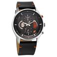 Fastrack Opulence Sun Moon Chronograph Black Dial Black Leather Strap Analog Quartz Watch For Guys - image number 2