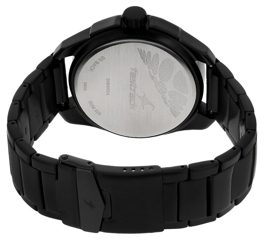 Buy Online Fastrack Quartz Analog Grey Dial Stainless Steel Strap Watch for Guys nr3084nm01 Fastrack