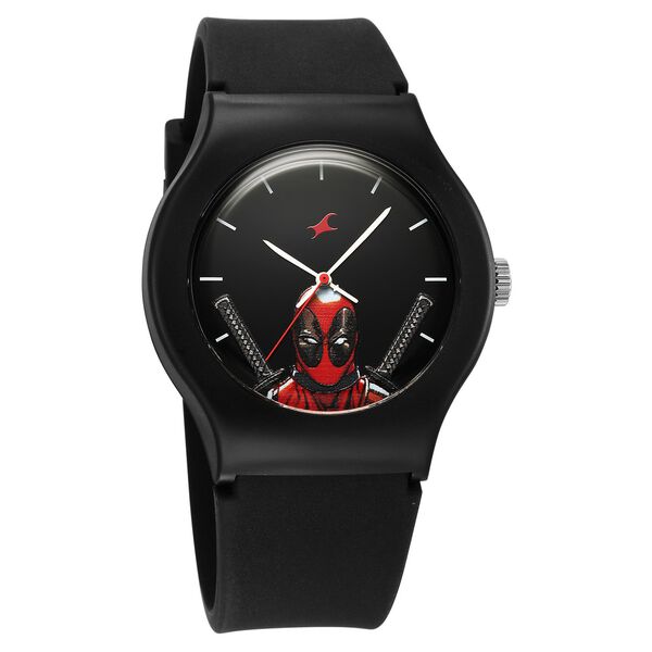 Fastrack Deadpool Wolverine Quartz Analog Black Dial With Black Silicone Strap Watch For Unisex - image number 1