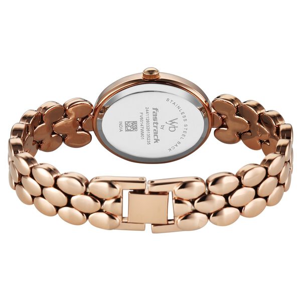 Vyb Enigma By Fastrack Quartz Analog Rose Gold Dial Rose Gold Metal Strap Watch For Girls - image number 5
