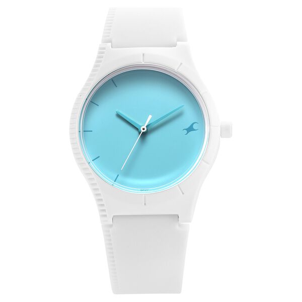 Fastrack Tees Quartz Analog Blue Dial Silicone Strap Watch for Girls - image number 0