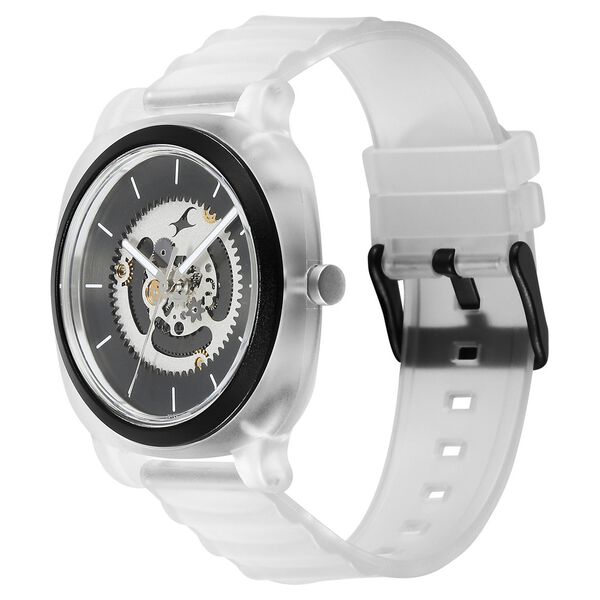 Fastrack Bare Quartz Analog Skeleton Unisex Watch With Anthracite Dial And Translucent Plastic Strap - image number 3