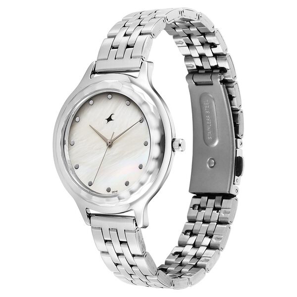 Fastrack Stunners X Quartz Analog Ivory Dial Stainless Steel Strap Watch For Girls - image number 2