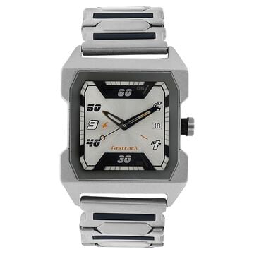 Fastrack Quartz Analog Silver Dial Stainless Steel Strap Watch for Guys Fastrack Quartz Analog Silver Dial Stainless Steel Strap Watch for Guys