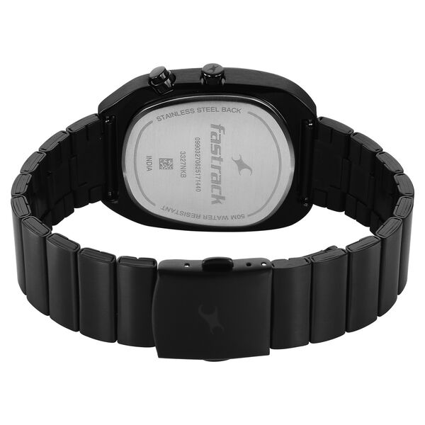 Fastrack UFO Quartz Multifunction Black Dial Black Stainless Steel Strap Watch For Guys - image number 5