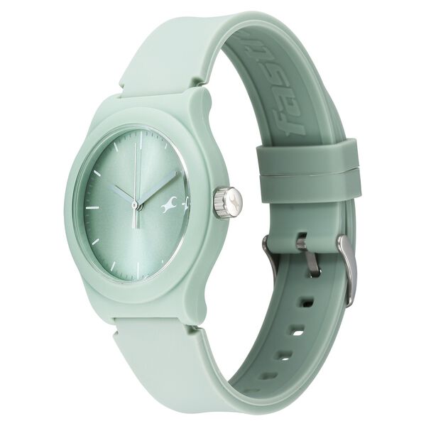 Fastrack Tees Urbanique Quartz Analog Green Dial Silicon Strap Watch For Girls - image number 2