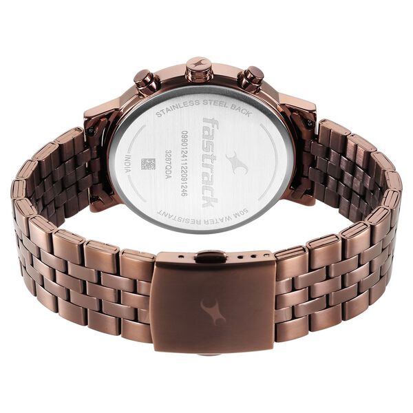 Fastrack Tick Tock Brown Dial Watch for Guys - image number 4