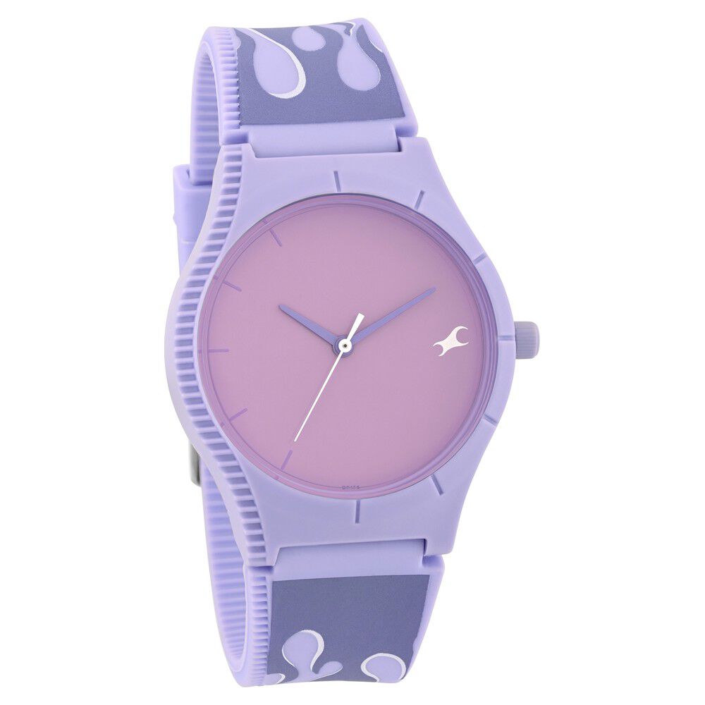 Fastrack Tees BTS Quartz Analog Purple Dial Purple Silicone Strap