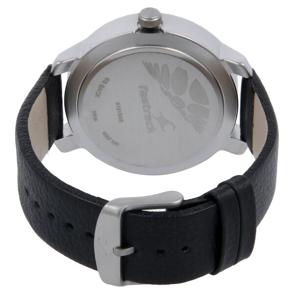 Fastrack Quartz Analog Black Dial Leather Strap Watch for Guys - image number 3