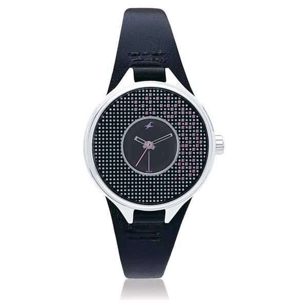 Fastrack Quartz Analog Black Dial Leather Strap Watch for Girls - image number 0