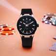 Vyb Challenger By Fastrack Quartz Analog Black Dial Silicone Strap Watch For Guys